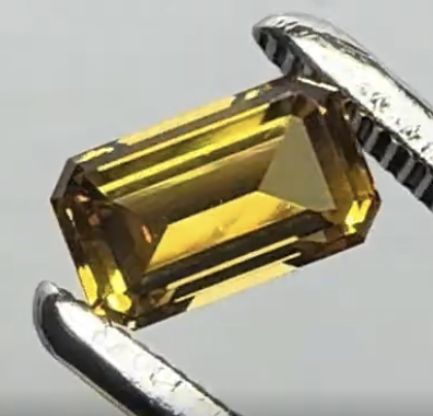 Heliodor (Golden Beryl) — Golden Orange Emerald Cut