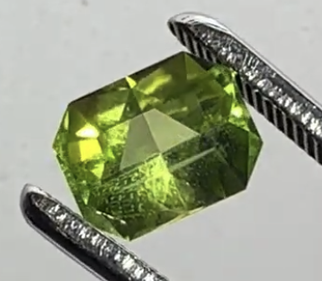 Peridot — Pakistan Origin, Apple Green Cut Corner Rectangle