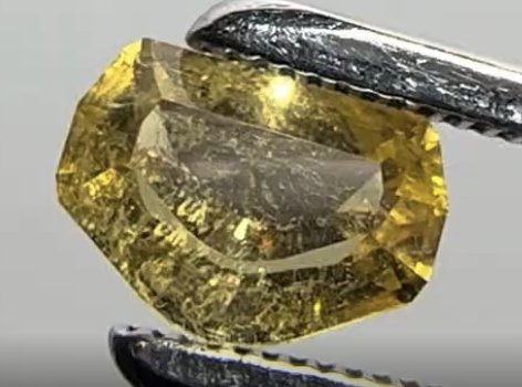 Tourmaline — Orangish Yellow Shield Cut